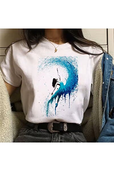 l'eivor Γυναικείο βαμβακερό μπλουζάκι με στάμπα ειδικής σχεδίασης Ballerina