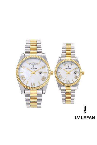 LV LEFAN طقم ساعات رجالي ونسائي من LV LEFAN