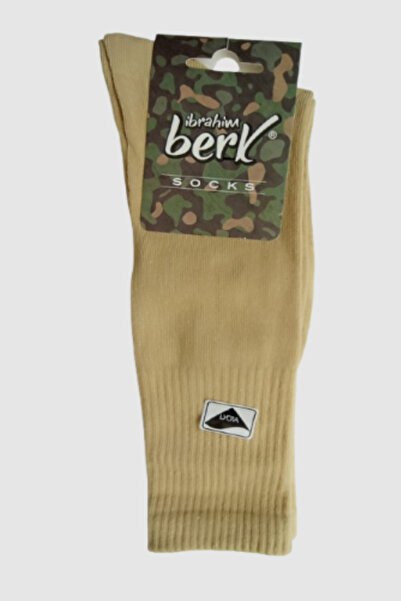 İbrahim Berk 6 Pairs Men Women Desert Color Lycra Cotton Army Socks - Comfortable, Stretchy Long Military Socks