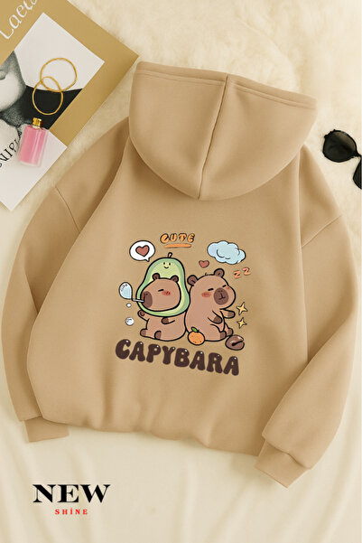 New Shine Hanorac cu glugă pentru copii cu imprimeu Capybara