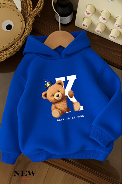 New Shine Детска суитшърт с качулка и мечешки принт