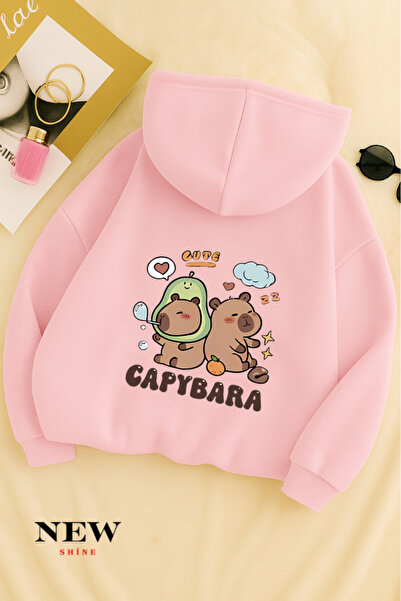 New Shine Hanorac cu glugă pentru copii cu imprimeu Capybara