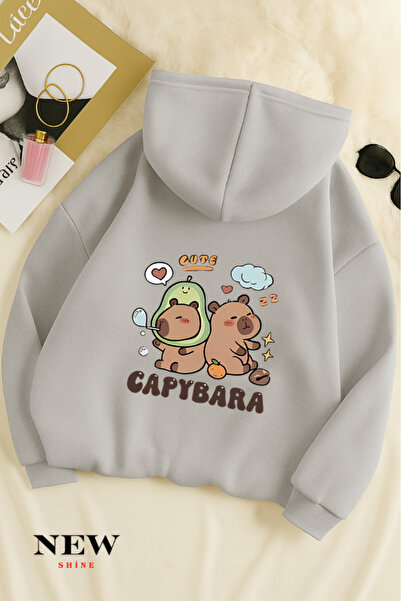 New Shine Hanorac cu glugă pentru copii cu imprimeu Capybara