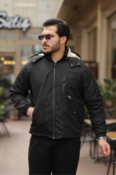 FLUEND MODA Чоловічий знімний капюшон з хутром