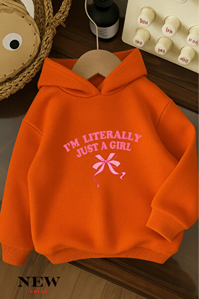 New Shine Hanorac cu glugă pentru copii cu imprimeu cu panglică