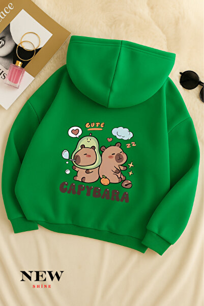 New Shine Hanorac cu glugă pentru copii cu imprimeu Capybara