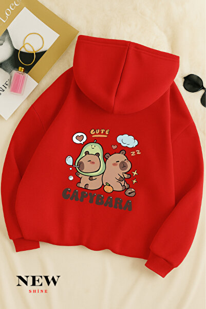 New Shine Hanorac cu glugă pentru copii cu imprimeu Capybara