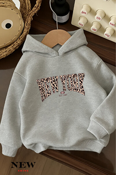 New Shine Hanorac cu glugă pentru copii cu imprimeu New York