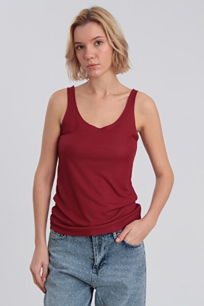 MATTİMODA Kadın Kaşkorse Bordo Basic Atlet