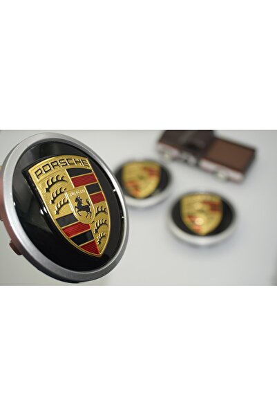 DK Tuning Porsche Yeni Nesil Siyah Gri Jant Göbeği Kapak Seti 76mm