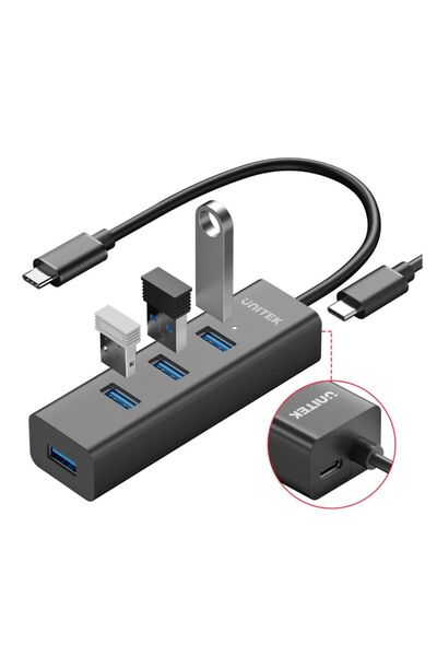 Unitek موزع USB-C رباعي المنافذ بسرعة 5 جيجابت في الثانية | Y-3089Z