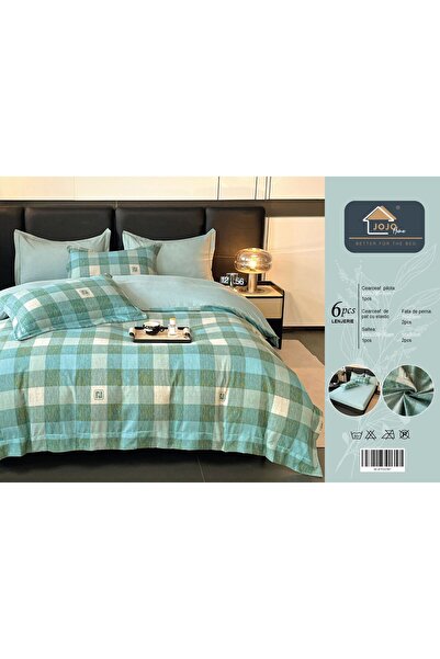 FIONNA.RO Lenjerie Din Bumbac Tip Finet PREMIUM Luxury Cu Elastic - Patratele