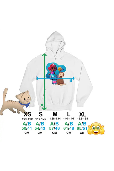 OEM Kids Sweatshirt Boys Curious George Ariel Stitch Monkey Cartoons