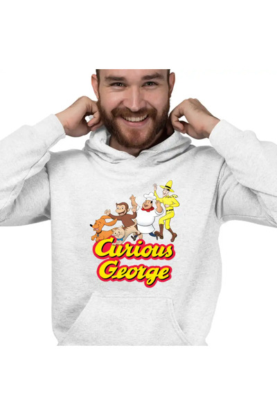 OEM Ανδρικό Φούτερ με Κουκούλα Curious George Zoo Chimpanzee