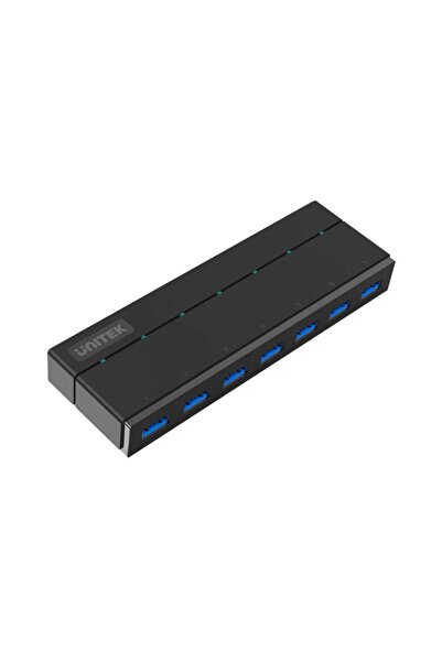 Unitek موزع USB 3.0 بـ 7 منافذ مع شحن BC1.2، أسود | Y-3184