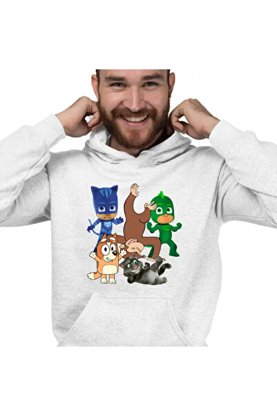 OEM Ανδρικό Φούτερ με Κουκούλα Curious George Heroes Bingo Tom Pajamas