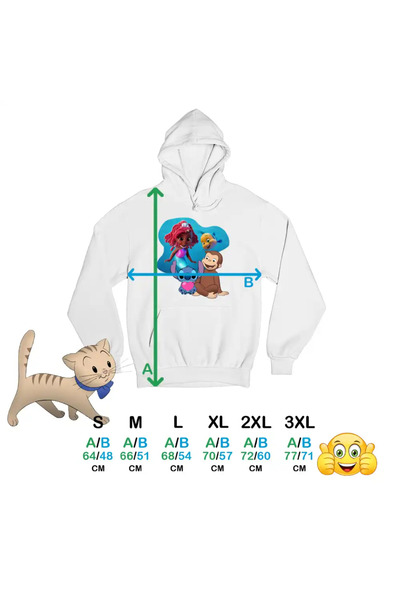 OEM Women's Sweatshirt Curious George Ariel Stitch Monkey Cartoons