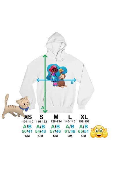 OEM Kids Sweatshirt Girls Curious George Ariel Stitch Monkey Cartoon