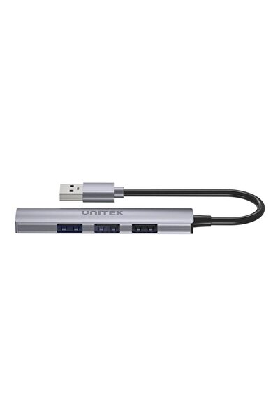 Unitek موزع USB-A 4 في 1 | بيانات سريعة وتوصيل وتشغيل، رمادي فضائي | H1208A