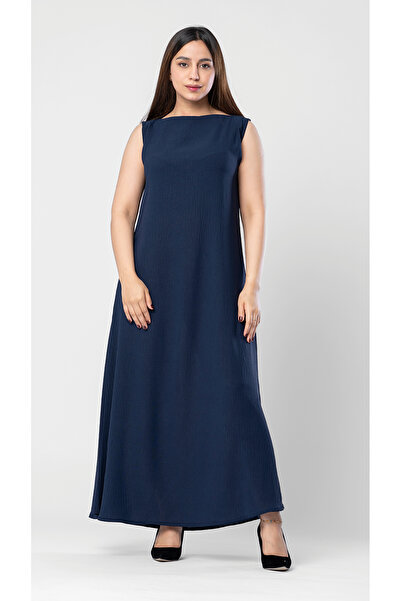 outline Distinctive navy blue abaya dress