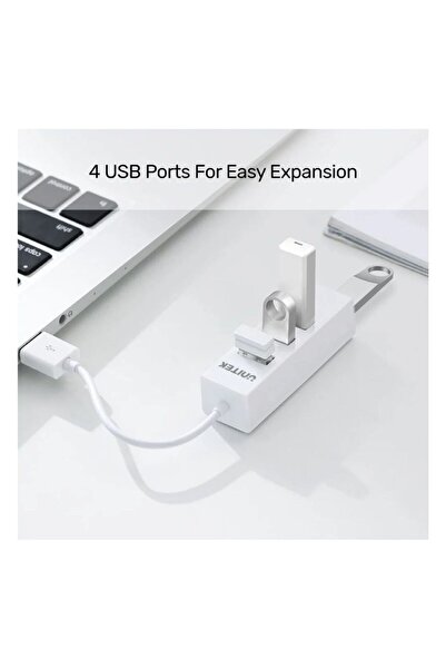 Unitek موزع USB 2.0 رباعي المنافذ - 480 ميجابت في الثانية، توصيل وتشغيل، أبيض | Y-2146