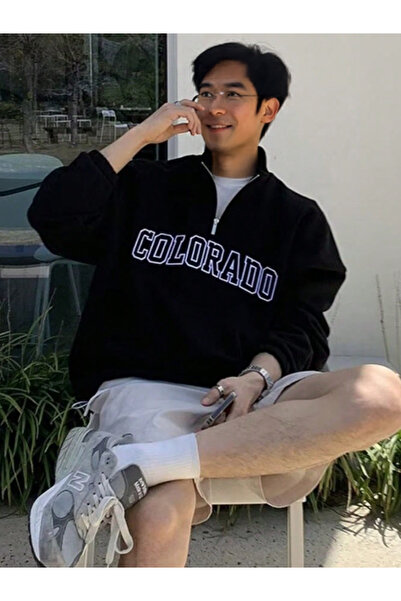 Velostra Unisex cu jumătate de fermoar, 3 fire, gros, iarnă, Colorado cu impr...