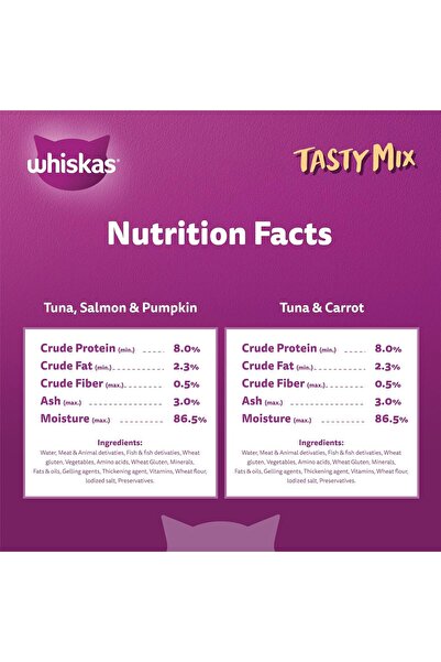 Whiskas Junior Tasty Mix Wet Kitten Food, Seafood Selection in Jelly, 12 x 70g