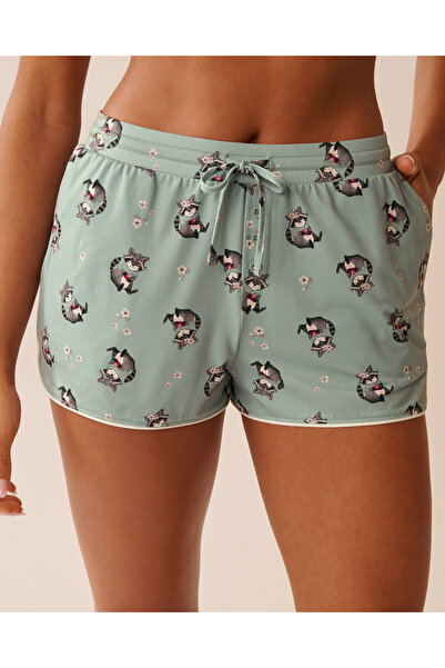 La Vie en Rose Raccoon Print Super Soft Pajama Shorts