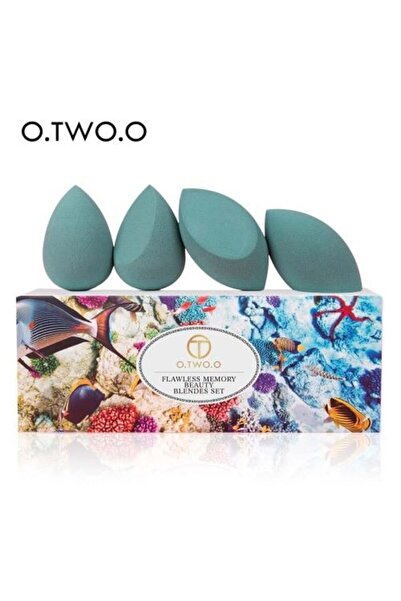 o.two.o مجموعة اسفنجات المكياج من دارك جرين، 4 قطع