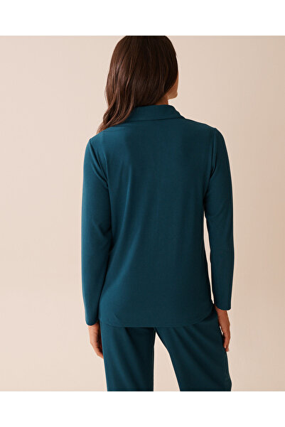 La Vie en Rose Ribbed Modal Button-down Shirt