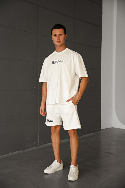 Live Better oversize şortlu takım