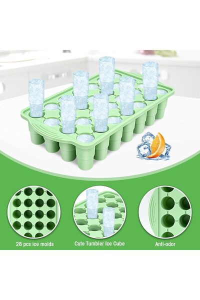 OEM Δίσκος για παγάκια σιλικόνης με 28 θήκες, πράσινος