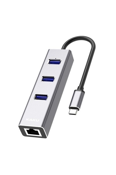 REDz Accessories Type-C Hub with 3×USB 3.0, KSC-275, Aluminum, Compact, Plug & Play, Silver