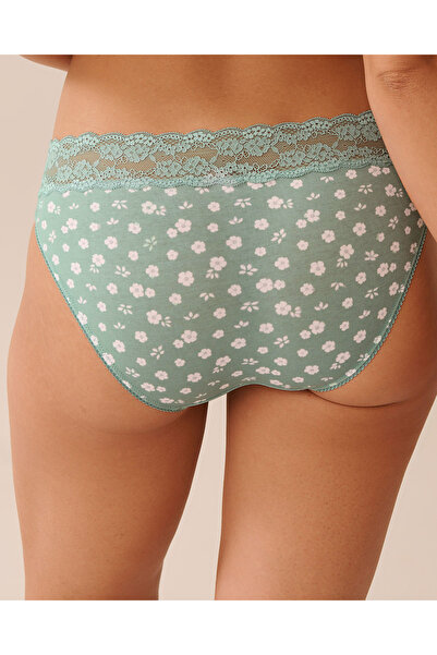 La Vie en Rose Cotton and Lace Band Bikini Panty