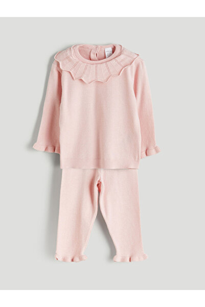 LC Waikiki Create Your Style from Uzg Store |   Crew Neck Baby Girl Knitwear Sweater and Pants 2-Piece Set