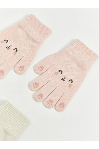 LC Waikiki Create Your Style from Uzg Store |   Printed Baby Girl Gloves 2-Pack