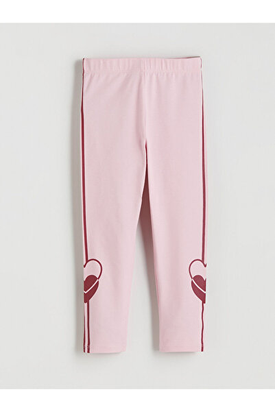 LC Waikiki Rmz Gi̇yi̇m Farkiyla Waist Drawstring Heart Printed Girls' Leggings