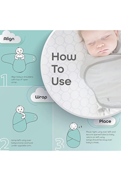 Moon Organic Swaddle Wraps - Blue Elephant Design, Cotton