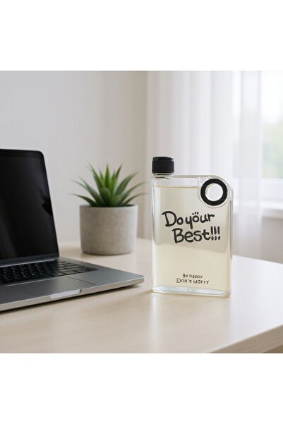 Lider MAGNESİA Matara 380 ml Mona A5 Matt Transparent Flask Perottle Black