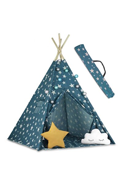 LikeSmart Montessori Play Tent, "Likesmart Fluffy Clouds 101" for Children, String Lights, 2 P
