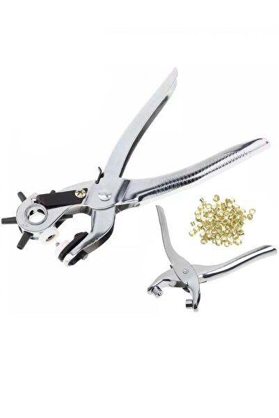 visking كماشة ثقب ذات رؤوس قابلة للتبديل وزر كبس للأحزمة والأحذية والحقائب