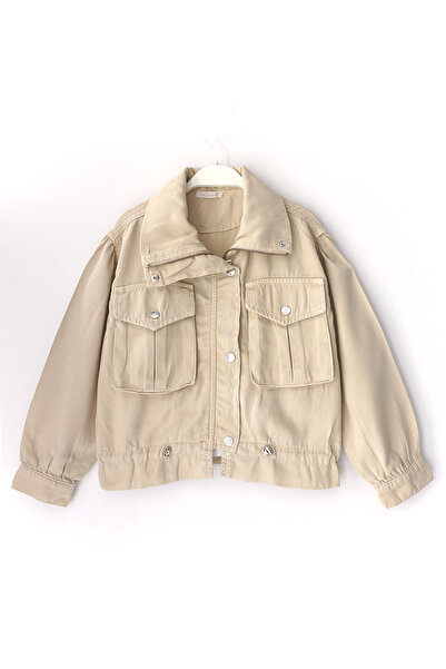 DobaKids Яке с цип и яка Tense l Детско яке с джоб от плат Tense l Детско палто Бежово