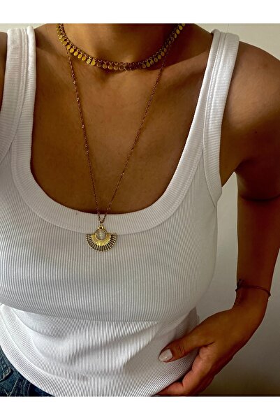 Hoop jewelery çelik taşlı burcu zincir kolye 60-cm