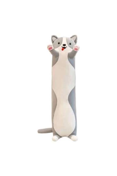 MASHASHOP Stuffed Dog, Pillow Type, Gray/White, 85 cm