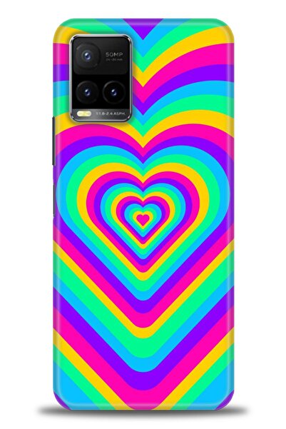 Rulet Aksesuar جراب سيليكون متوافق مع هاتف Vivo Y21 HD مطبوع + واقي شاشة سيرا...