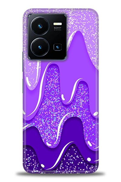 Rulet Aksesuar جراب سيليكون متوافق مع هاتف Vivo Y35 HD مطبوع + واقي شاشة سيرا...