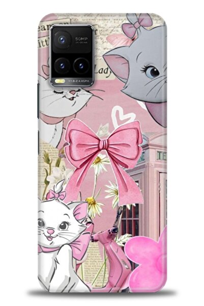 Rulet Aksesuar جراب سيليكون متوافق مع هاتف Vivo Y21S HD مطبوع + واقي شاشة سير...