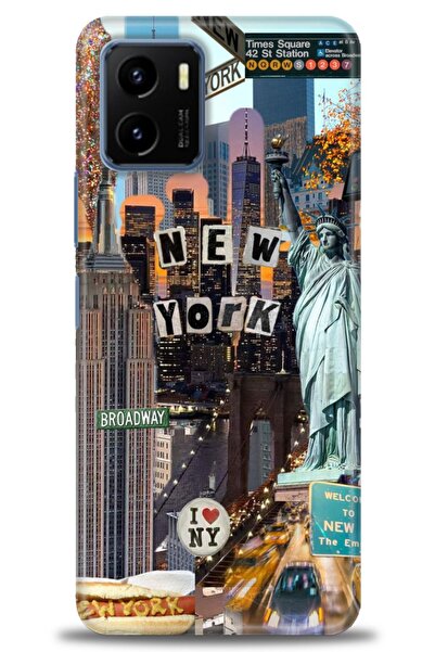 Rulet Aksesuar جراب سيليكون متوافق مع هاتف Vivo Y15S HD مطبوع + واقي شاشة سير...