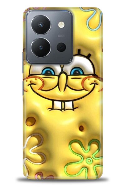 Rulet Aksesuar جراب سيليكون متوافق مع هاتف Vivo Y36 HD مطبوع + واقي شاشة سيرا...