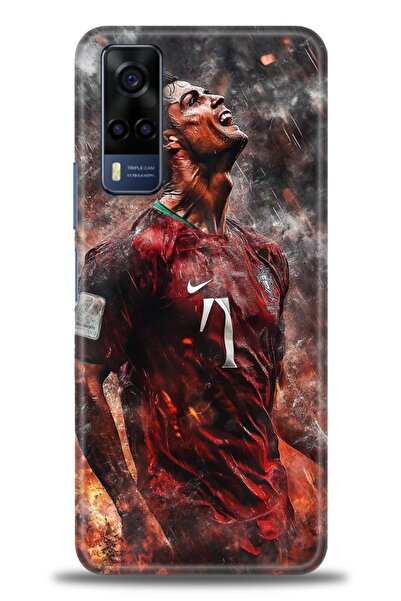 Rulet Aksesuar حافظة سيليكون متوافقة مع هاتف Vivo Y51 HD مطبوع + واقي شاشة من...